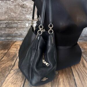 Coach Edie 31 Pebbled Leather Shoulder Bag in Black – Gold Hardware